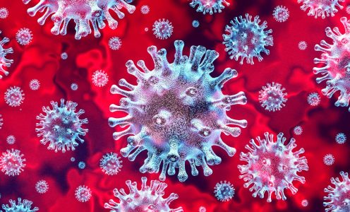 Imagem ilustrativa mostra vários coronavirus